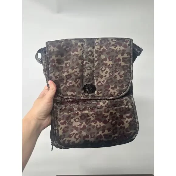 lug Bags Lug Moped Cheetah Berry Print Crossbody Travel Bag